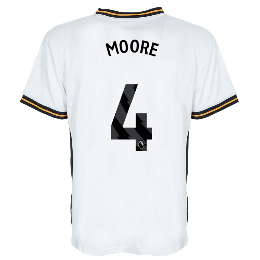 Danxen Hombre Camiseta Bobby Moore #4 Blanco Naranja Negro 2ª Equipación 2026/27 La Camisa