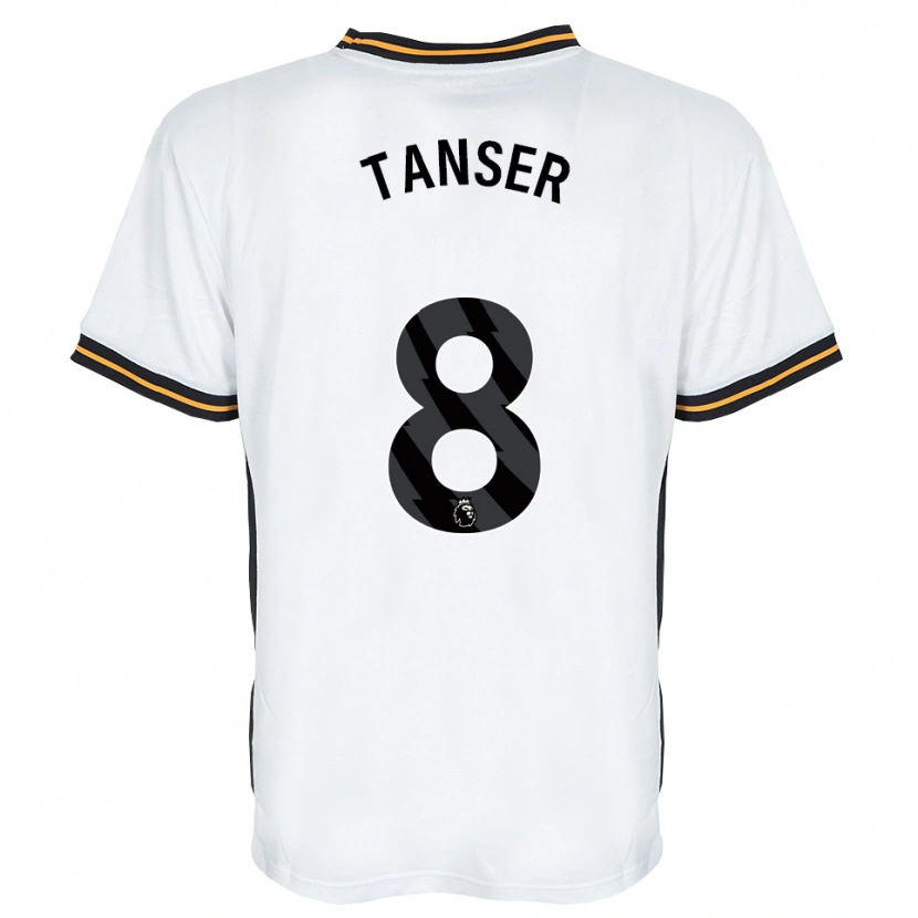 Danxen Hombre Camiseta Ellie Tanser #8 Blanco Naranja Negro 2ª Equipación 2026/27 La Camisa