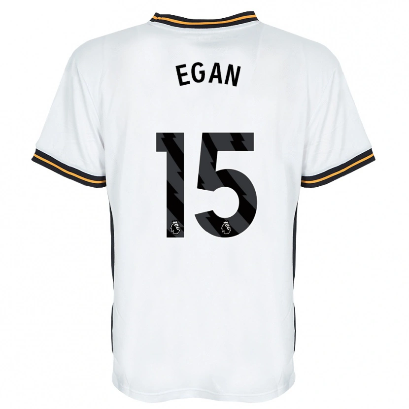 Danxen Hombre Camiseta John Egan #15 Blanco Naranja Negro 2ª Equipación 2026/27 La Camisa