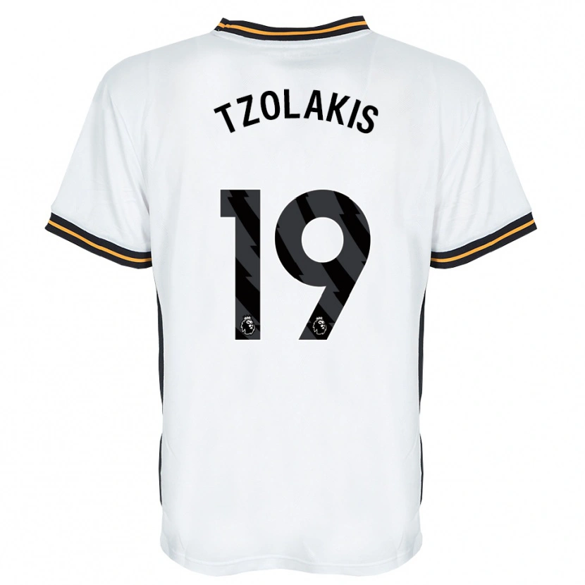 Danxen Hombre Camiseta Konstantinos Tzolakis #19 Blanco Naranja Negro 2ª Equipación 2026/27 La Camisa