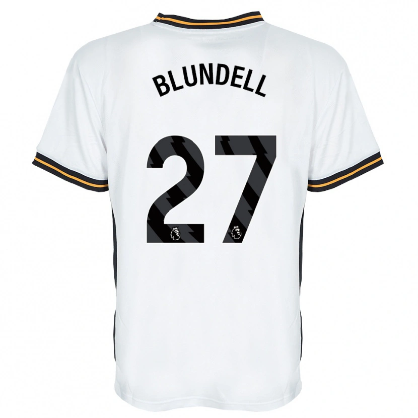 Danxen Hombre Camiseta Maddie Blundell #27 Blanco Naranja Negro 2ª Equipación 2026/27 La Camisa