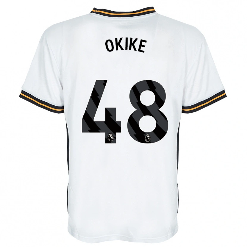 Danxen Hombre Camiseta Calvin Okike #48 Blanco Naranja Negro 2ª Equipación 2026/27 La Camisa
