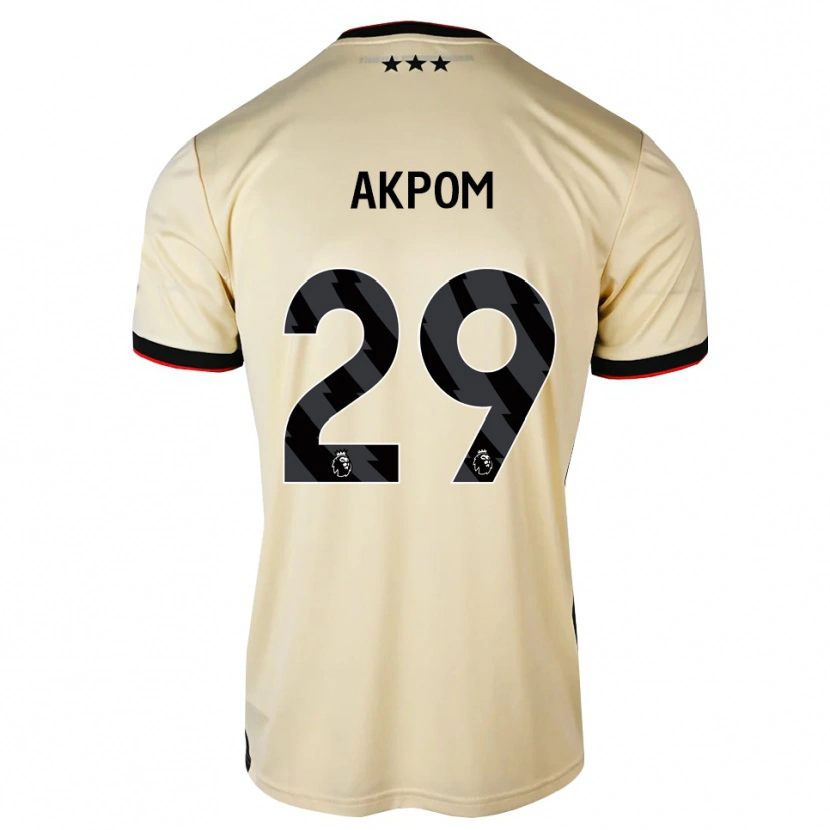 Danxen Hombre Camiseta Chuba Akpom #29 Lemonchiffon Negro Rojo 2ª Equipación 2026/27 La Camisa