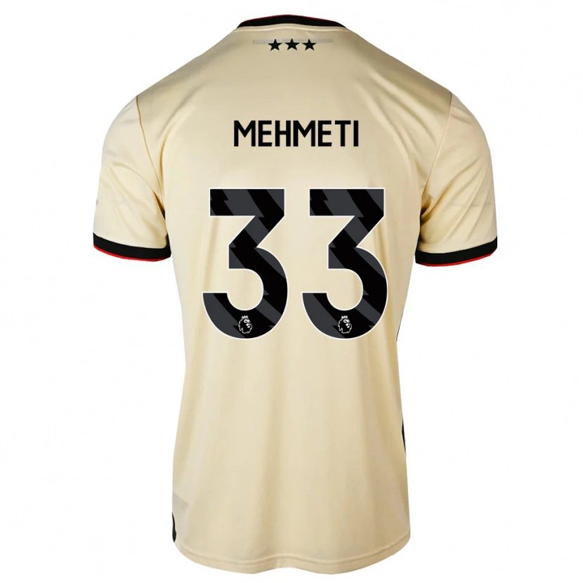 Danxen Hombre Camiseta Anis Mehmeti #33 Lemonchiffon Negro Rojo 2ª Equipación 2026/27 La Camisa