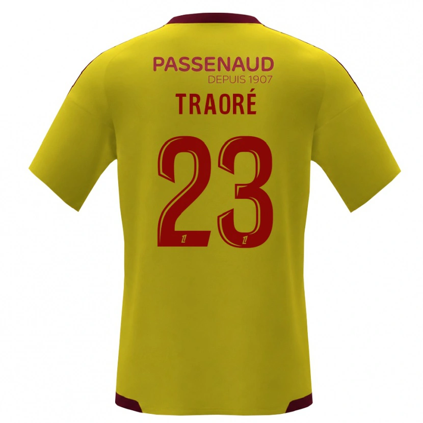 Danxen Hombre Camiseta Daouda Traoré #23 Amarillo Rojo Verde 2ª Equipación 2026/27 La Camisa