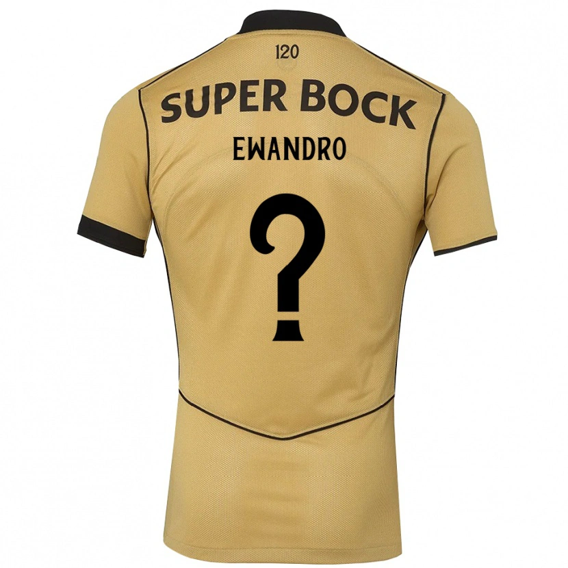 Danxen Hombre Camiseta Ewandro #0 Goldenrod Negro 2ª Equipación 2026/27 La Camisa