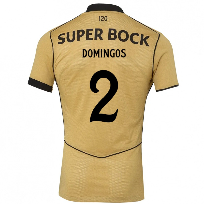 Danxen Hombre Camiseta Estefânio Rúben Sirgado Domingos #2 Goldenrod Negro 2ª Equipación 2026/27 La Camisa