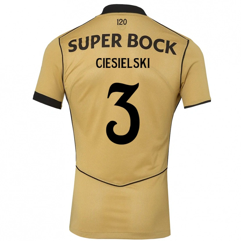 Danxen Hombre Camiseta Daniel Ciesielski #3 Goldenrod Negro 2ª Equipación 2026/27 La Camisa