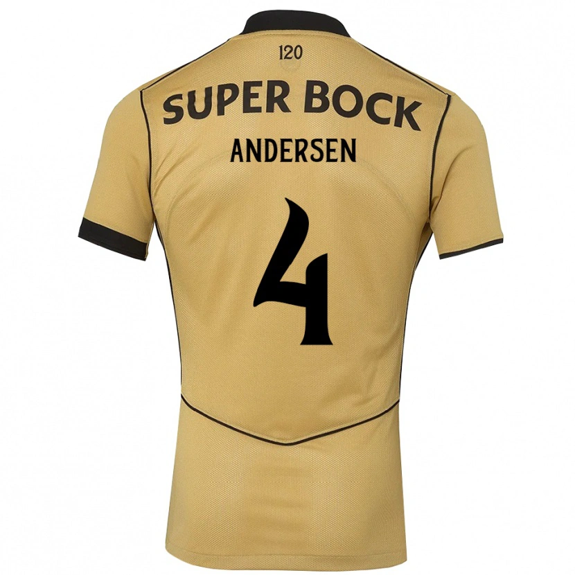 Danxen Hombre Camiseta Silas Andersen #4 Goldenrod Negro 2ª Equipación 2026/27 La Camisa