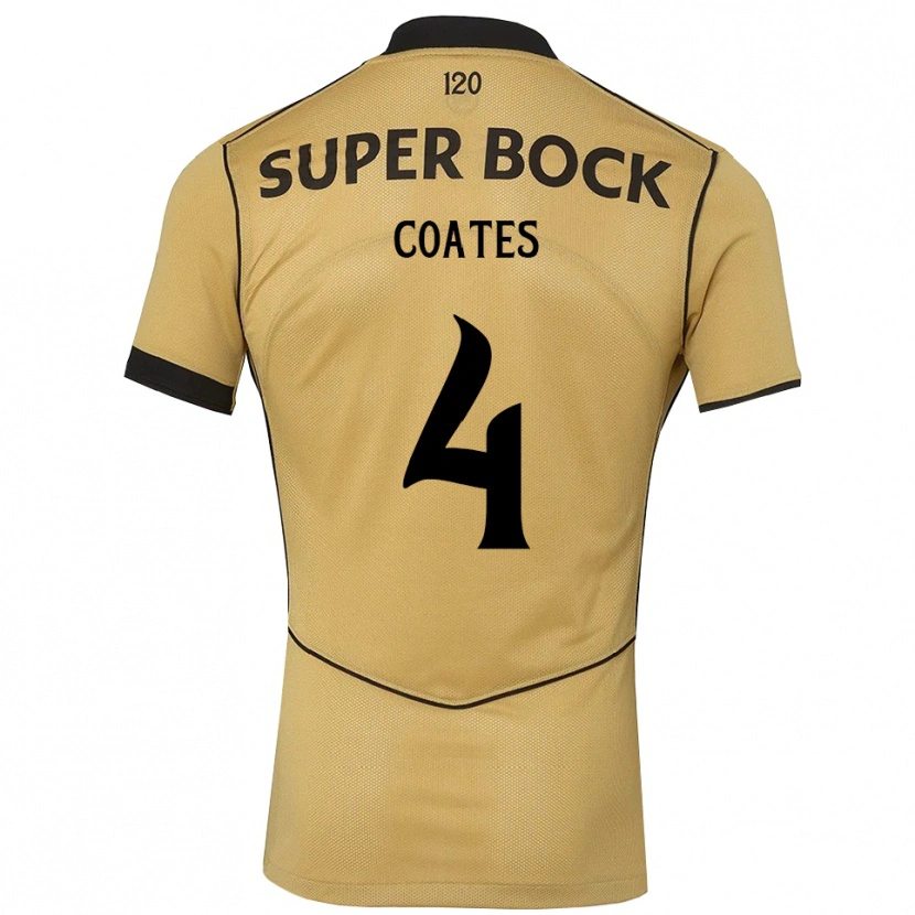 Danxen Hombre Camiseta Sebastian Coates #4 Goldenrod Negro 2ª Equipación 2026/27 La Camisa