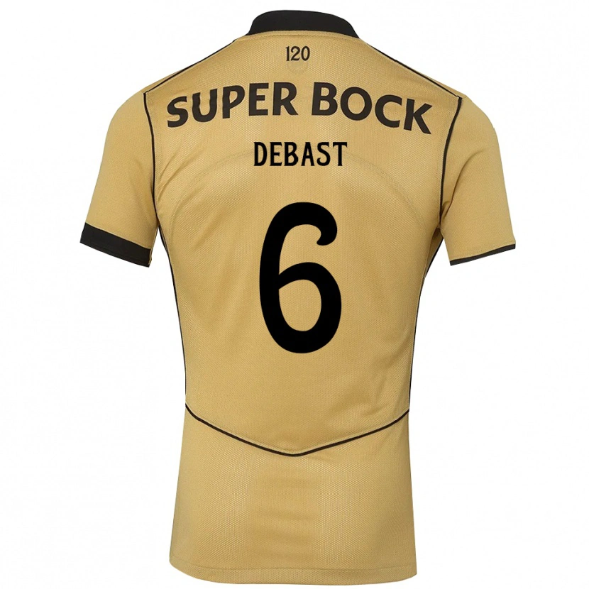 Danxen Hombre Camiseta Zeno Debast #6 Goldenrod Negro 2ª Equipación 2026/27 La Camisa