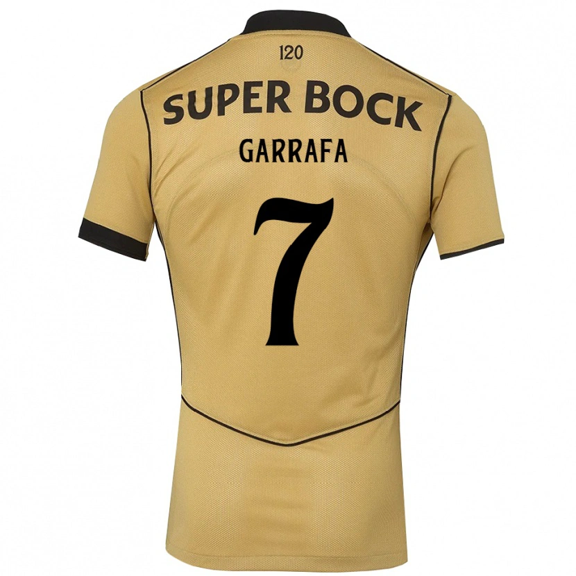 Danxen Hombre Camiseta José Garrafa #7 Goldenrod Negro 2ª Equipación 2026/27 La Camisa