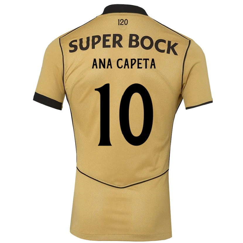 Danxen Hombre Camiseta Ana Capeta #10 Goldenrod Negro 2ª Equipación 2026/27 La Camisa