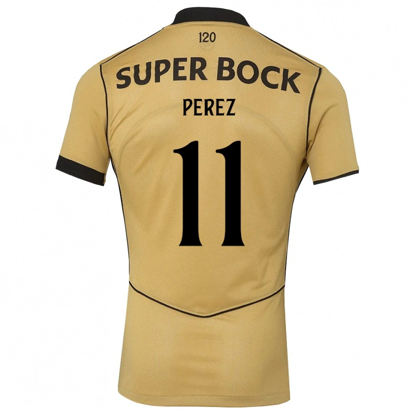 Danxen Hombre Camiseta Brenda Pérez #11 Goldenrod Negro 2ª Equipación 2026/27 La Camisa