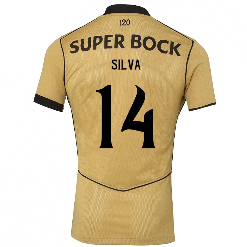 Danxen Hombre Camiseta Guilherme Silva #14 Goldenrod Negro 2ª Equipación 2026/27 La Camisa