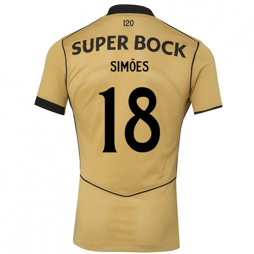 Danxen Hombre Camiseta Francisco Simões #18 Goldenrod Negro 2ª Equipación 2026/27 La Camisa