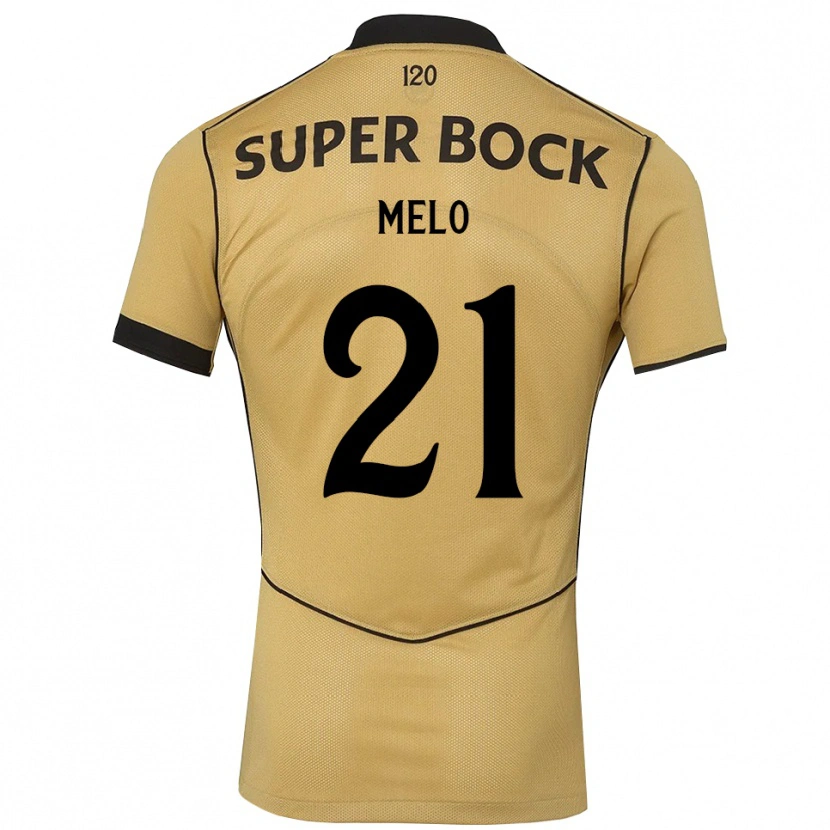 Danxen Hombre Camiseta Gabriel Melo #21 Goldenrod Negro 2ª Equipación 2026/27 La Camisa