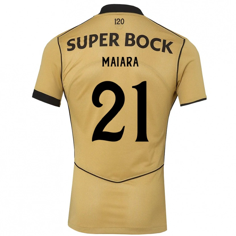 Danxen Hombre Camiseta Maiara Carolina Niehues #21 Goldenrod Negro 2ª Equipación 2026/27 La Camisa