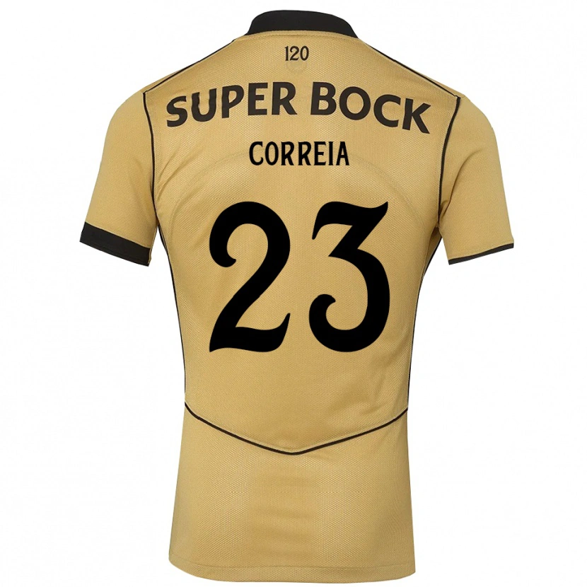 Danxen Hombre Camiseta Duarte Correia #23 Goldenrod Negro 2ª Equipación 2026/27 La Camisa