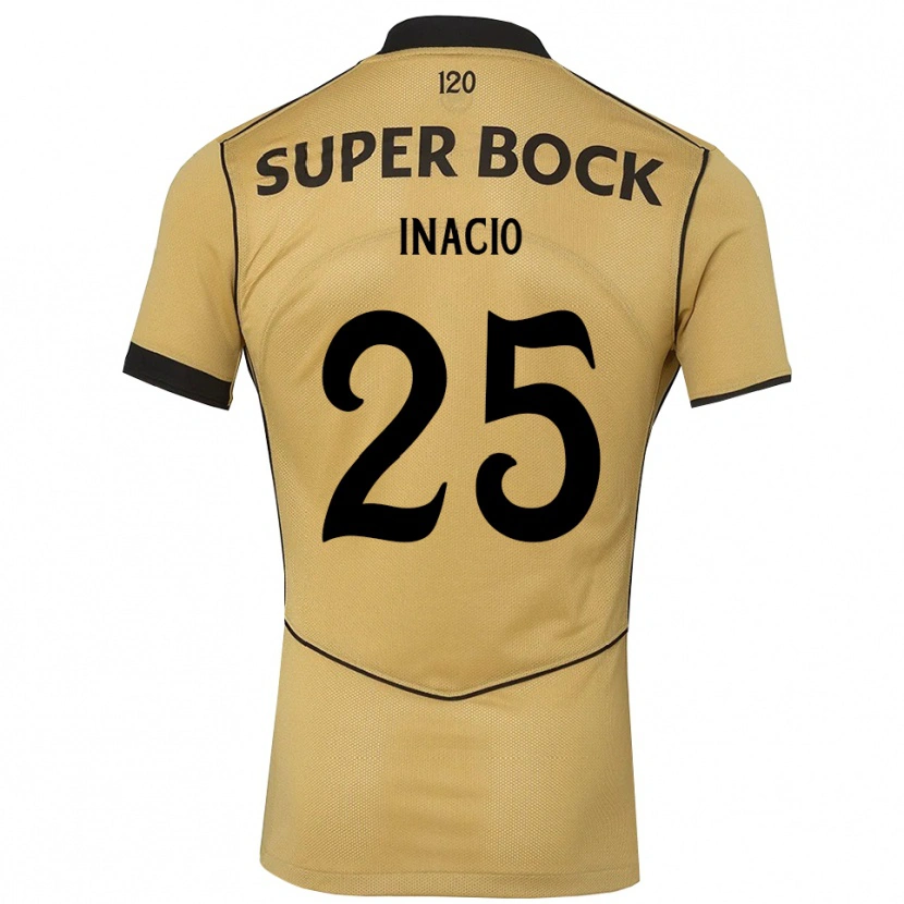 Danxen Hombre Camiseta Gonçalo Inácio #25 Goldenrod Negro 2ª Equipación 2026/27 La Camisa