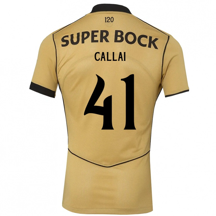 Danxen Hombre Camiseta Diego Callai #41 Goldenrod Negro 2ª Equipación 2026/27 La Camisa