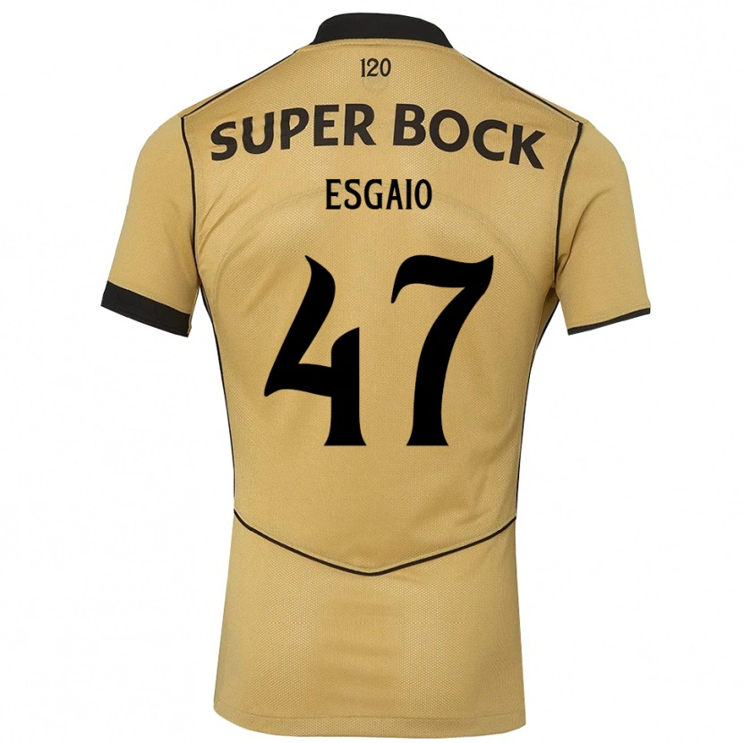 Danxen Hombre Camiseta Ricardo Esgaio #47 Goldenrod Negro 2ª Equipación 2026/27 La Camisa