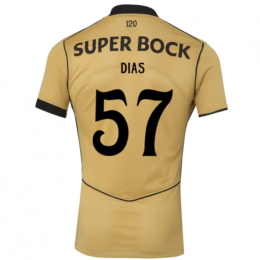 Danxen Hombre Camiseta Lucas Dias #57 Goldenrod Negro 2ª Equipación 2026/27 La Camisa