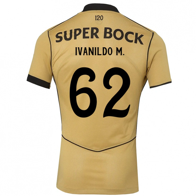 Danxen Hombre Camiseta Ivanildo Da Silva Mendes #62 Goldenrod Negro 2ª Equipación 2026/27 La Camisa