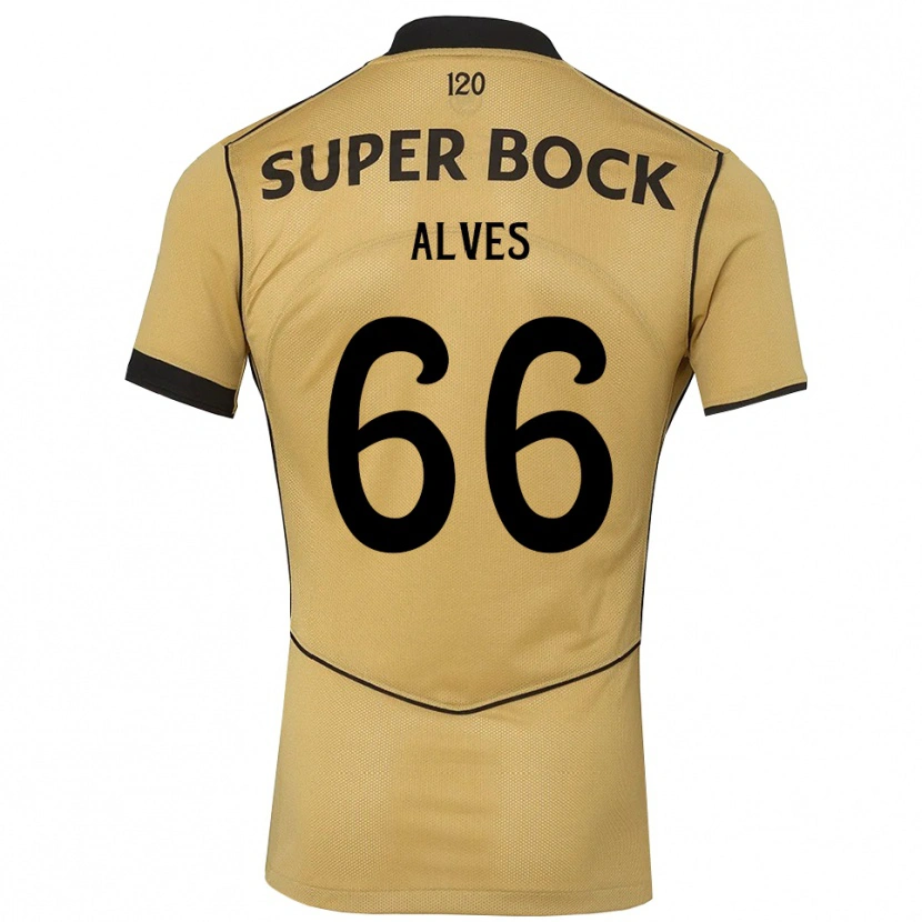 Danxen Hombre Camiseta Miguel Alves #66 Goldenrod Negro 2ª Equipación 2026/27 La Camisa