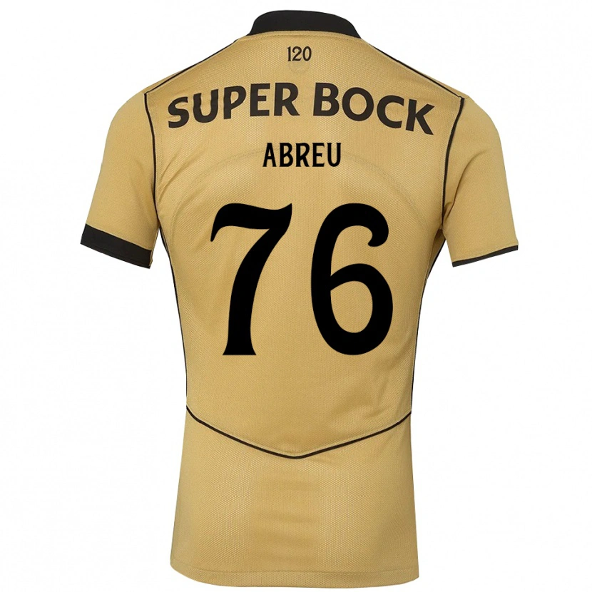 Danxen Hombre Camiseta Diogo Abreu #76 Goldenrod Negro 2ª Equipación 2026/27 La Camisa