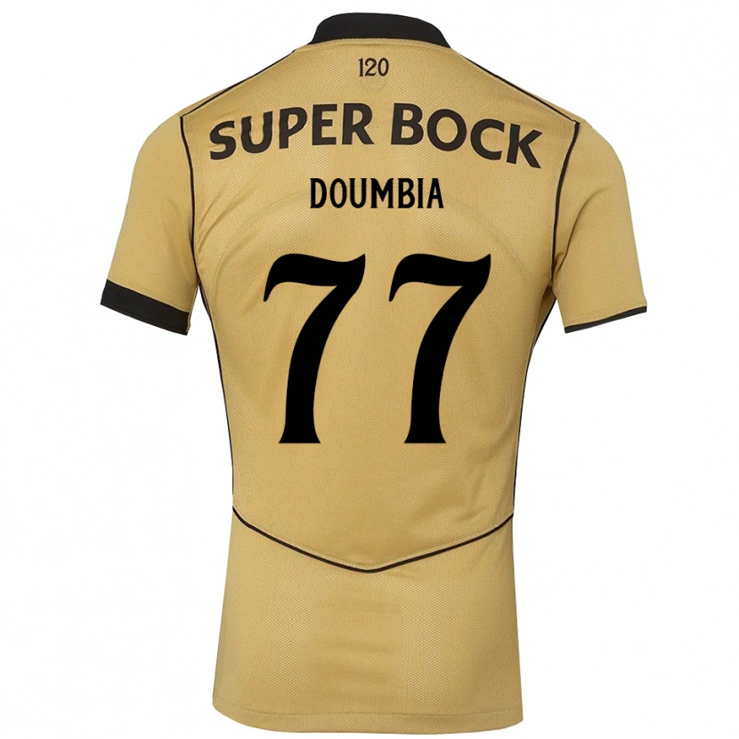 Danxen Hombre Camiseta Issa Doumbia #77 Goldenrod Negro 2ª Equipación 2026/27 La Camisa