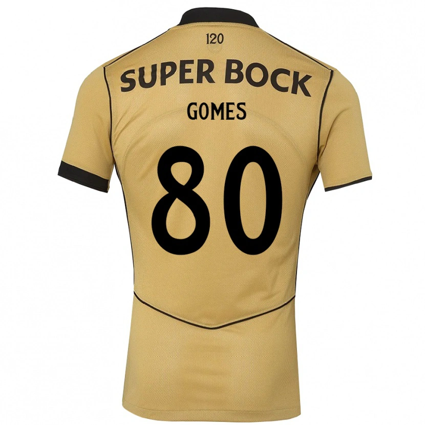 Danxen Hombre Camiseta Luís Gomes #80 Goldenrod Negro 2ª Equipación 2026/27 La Camisa