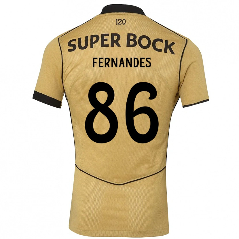 Danxen Hombre Camiseta Emanuel Fernandes #86 Goldenrod Negro 2ª Equipación 2026/27 La Camisa