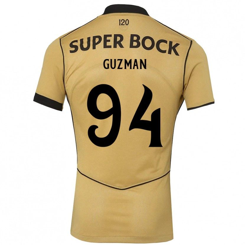 Danxen Hombre Camiseta Víctor Guzmán #94 Goldenrod Negro 2ª Equipación 2026/27 La Camisa