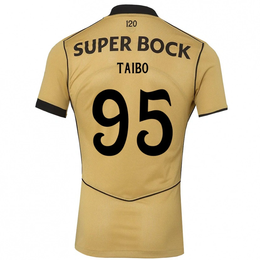 Danxen Hombre Camiseta Lucas Taibo #95 Goldenrod Negro 2ª Equipación 2026/27 La Camisa