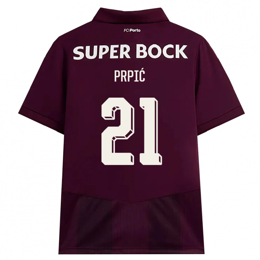 Danxen Hombre Camiseta Dominik Prpić #21 Blanco Borgoña Blanco 2ª Equipación 2026/27 La Camisa