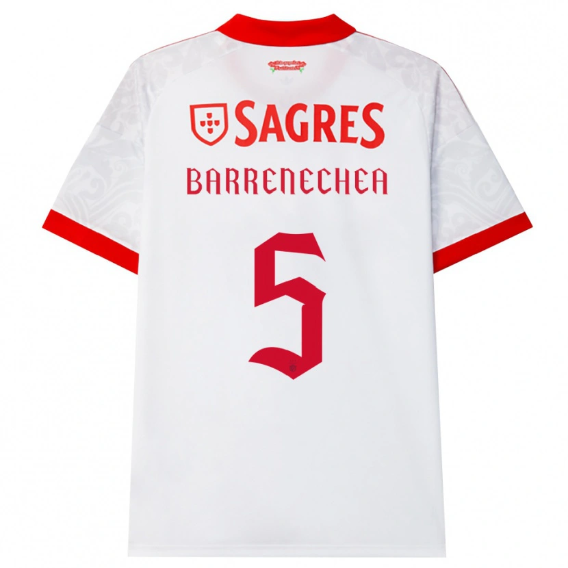 Danxen Hombre Camiseta Enzo Barrenechea #5 Blanco Rojo Amarillo 2ª Equipación 2026/27 La Camisa