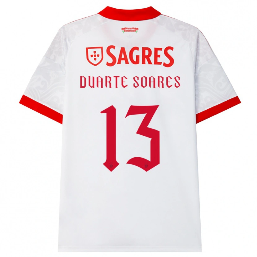 Danxen Hombre Camiseta Duarte Soares #13 Blanco Rojo Amarillo 2ª Equipación 2026/27 La Camisa