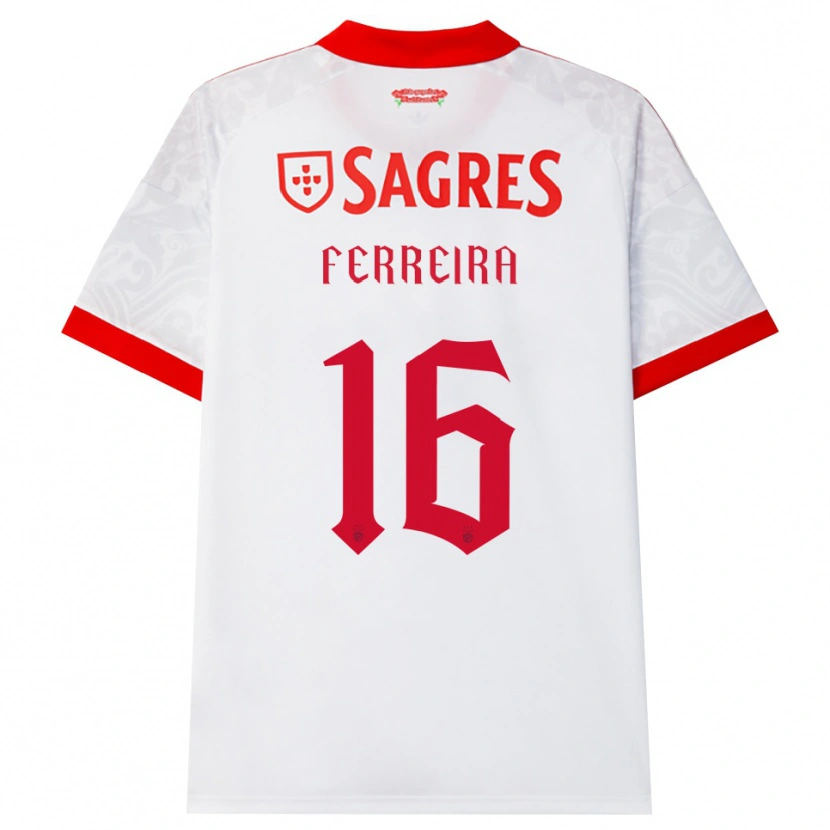 Danxen Hombre Camiseta António Ferreira #16 Blanco Rojo Amarillo 2ª Equipación 2026/27 La Camisa