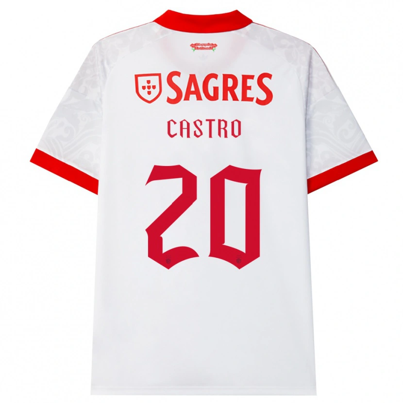 Danxen Hombre Camiseta Guilherme Castro #20 Blanco Rojo Amarillo 2ª Equipación 2026/27 La Camisa