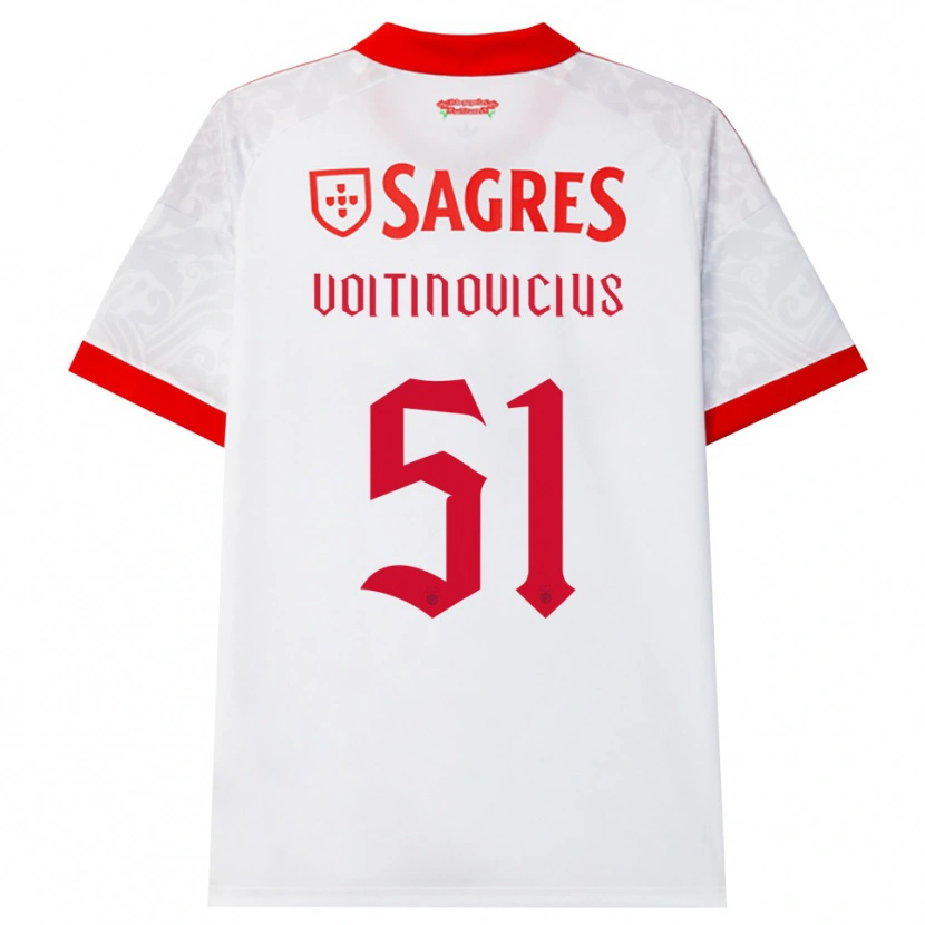 Danxen Hombre Camiseta Arnas Voitinovičius #51 Blanco Rojo Amarillo 2ª Equipación 2026/27 La Camisa