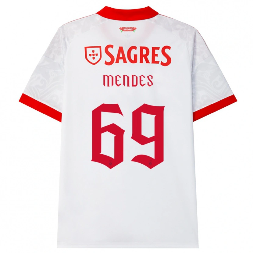 Danxen Hombre Camiseta Vladimir Mendes #69 Blanco Rojo Amarillo 2ª Equipación 2026/27 La Camisa