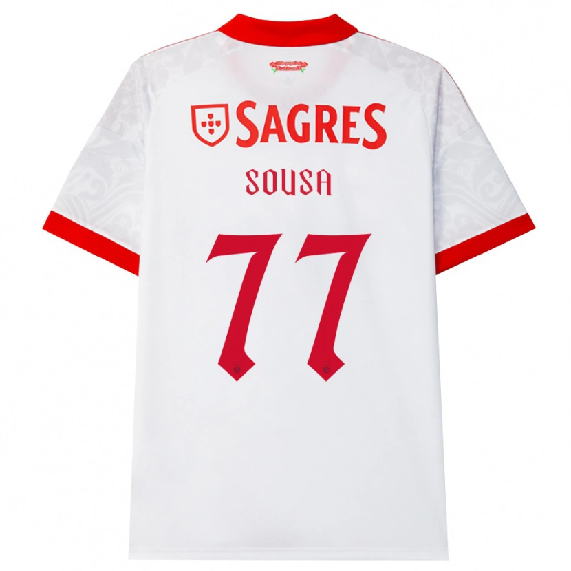Danxen Hombre Camiseta Gerson Sousa #77 Blanco Rojo Amarillo 2ª Equipación 2026/27 La Camisa