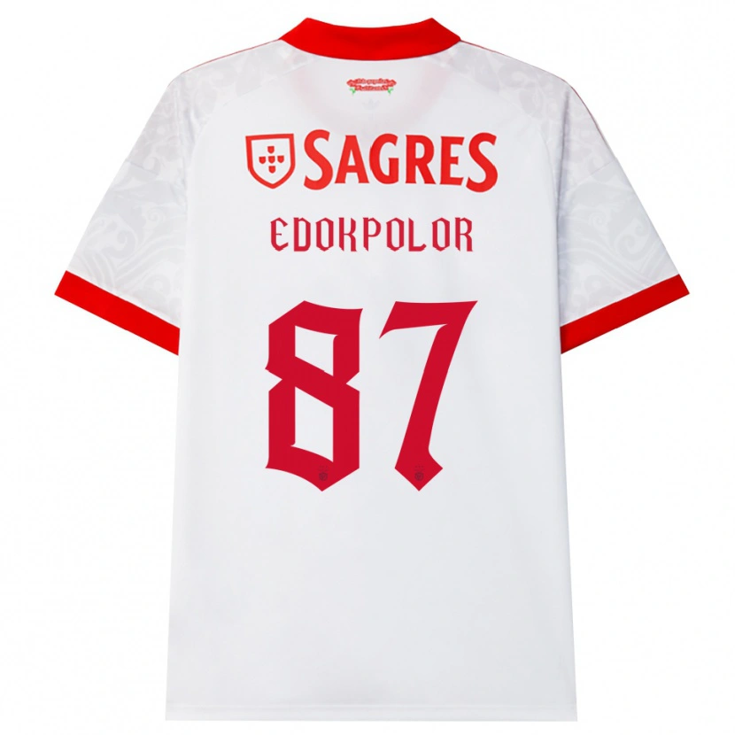 Danxen Hombre Camiseta Peter Edokpolor #87 Blanco Rojo Amarillo 2ª Equipación 2026/27 La Camisa