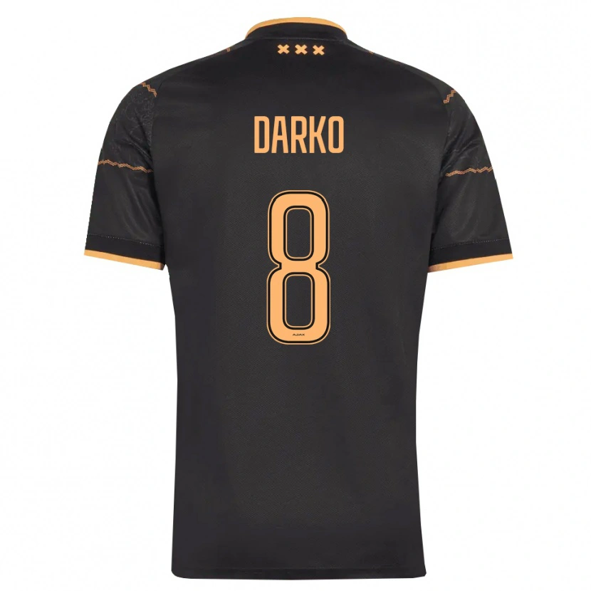 Danxen Hombre Camiseta Denzel Darko #8 Negro Naranja 2ª Equipación 2026/27 La Camisa