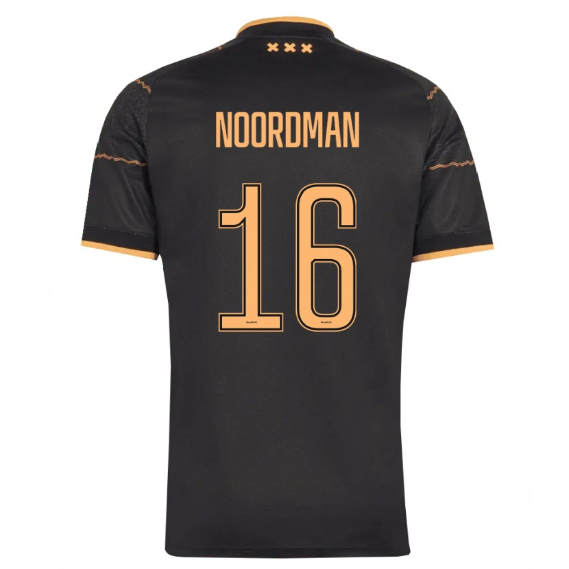 Danxen Hombre Camiseta Danique Noordman #16 Negro Naranja 2ª Equipación 2026/27 La Camisa