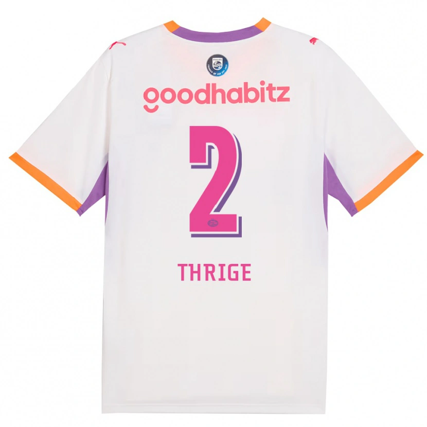 Danxen Hombre Camiseta Sara Thrige #2 Blanco Púrpura Naranja 2ª Equipación 2026/27 La Camisa