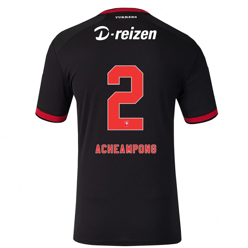 Danxen Hombre Camiseta Sage Acheampong #2 Rojo Blanco Negro 2ª Equipación 2026/27 La Camisa