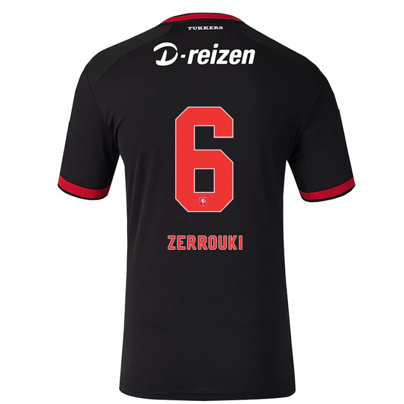 Danxen Hombre Camiseta Ramiz Zerrouki #6 Rojo Blanco Negro 2ª Equipación 2026/27 La Camisa
