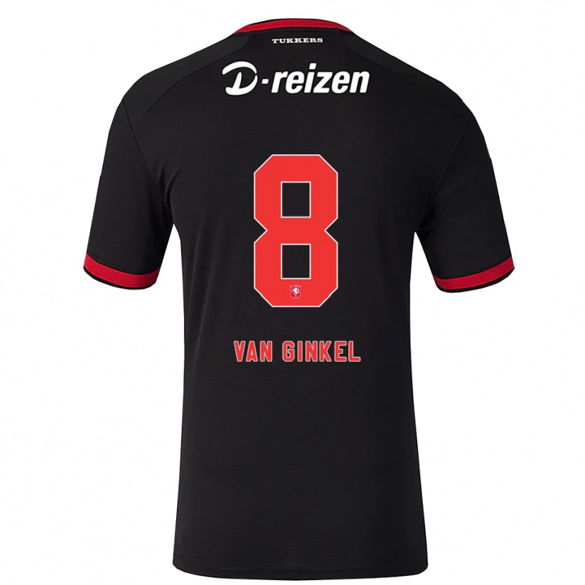 Danxen Hombre Camiseta Danique Van Ginkel #8 Rojo Blanco Negro 2ª Equipación 2026/27 La Camisa